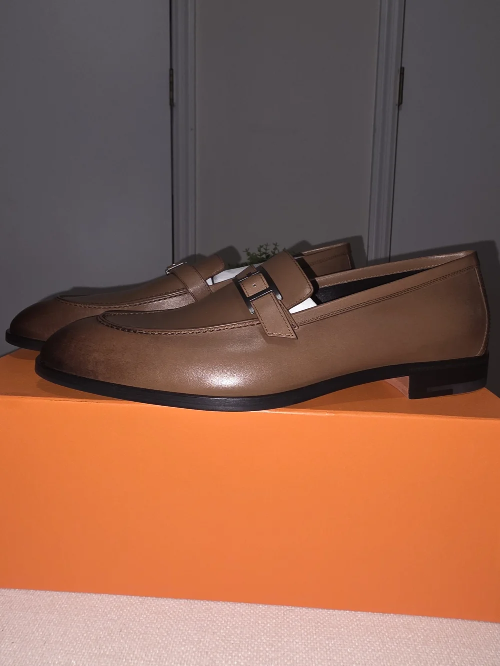Brand New Hermès Moccasin Homme Monterey Veau Patine